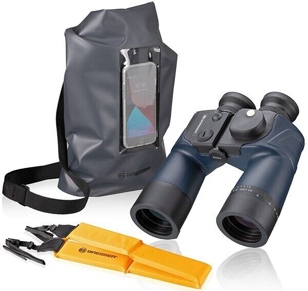 BRESSER 7 x 50 BinoSail Marine sailing Binoculars Integrated illuminated Compass