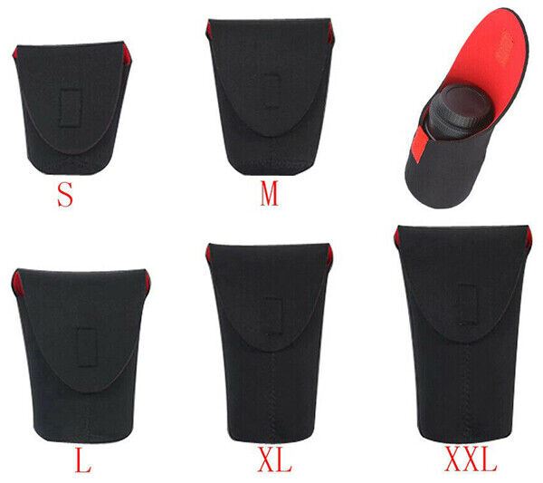 Extra Extra Large Camera Lens Soft Pouch Neoprene Protector Case Bag Black & Red