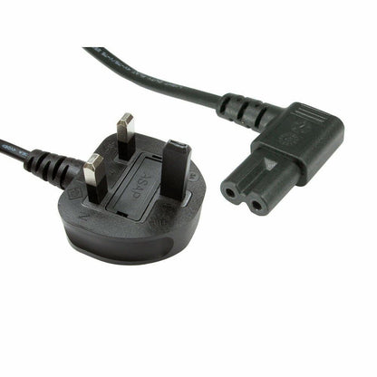 Hama 1.9M RIGHT ANGLE Figure of 8 Mains Cable Power UK Lead Plug Cord C7 UK Plug