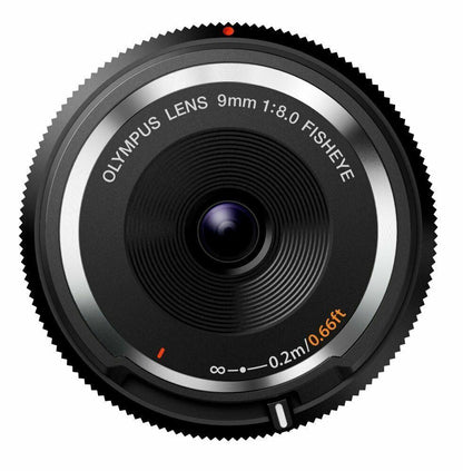 Olympus 9mm f/1:8 Fish-Eye Pancake Body Cap Lens for Micro 4/3 mount - Black  UK