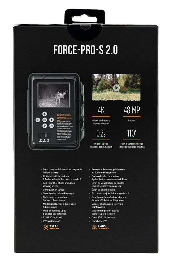 Spypoint FORCE PRO S 2.0 SOLAR Trail Nature 48 Meg Camera - Grey (UK Stock) BNIB