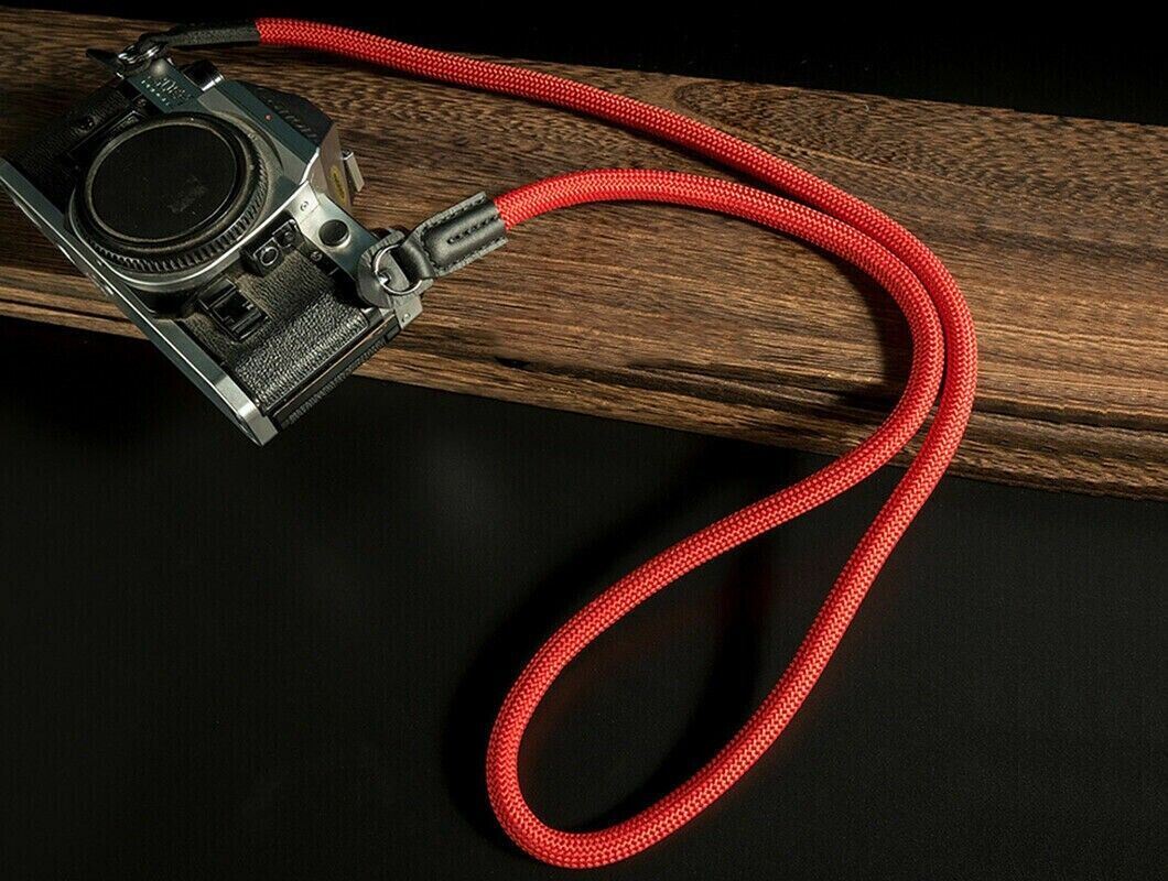 Camera Strap for DSLR ILCE PRO in deep Red Mountain Rope style  (UK Stock)  BNIP