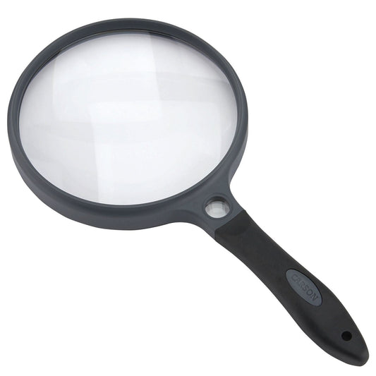 Carson SureGrip Rubberised Grip Large Hand-Held Magnifier with 2x + 11.5x Spot