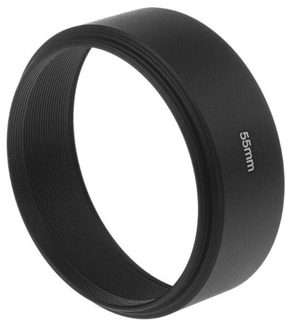 Ø55mm Screw-In Standard Metal Lens Hood 20mm Deep to fit 55mm Thread  (UK Stock)