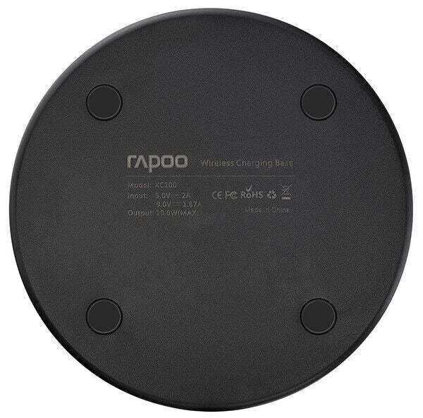 Rapoo XC100 Wireless QI Charger Charging Pad for Smartphones IOS & Android Black