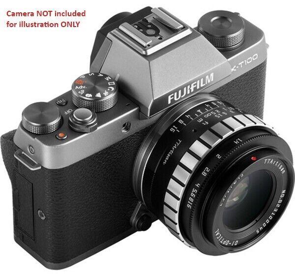 TTArtisan 23mm F1.4 Lens APS-C Format Fuji film X F Mount Camera Black/Silver UK