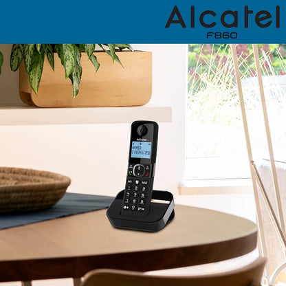 Alcatel F860 DUO Landline Cordless 2 x Phones Black #ATL1423525 Large Display UK