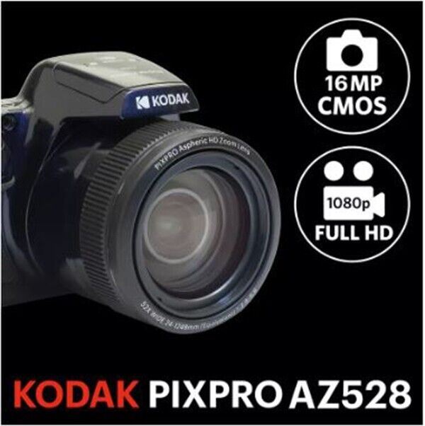 Kodak PixPro AZ-528 52x Zoom WiFi Bridge Camera in Black AZ528BK (UK Stock) BNIB