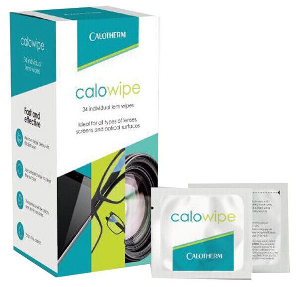 Calotherm Calowipe individual Optical Wipes (34x) lens screens glasses (UK) BNIB