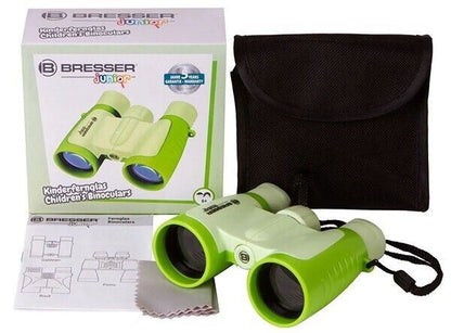 Bresser Junior 3 x 30 Childrens Binoculars Green/ Light Green #8880330 (UK) BNIB