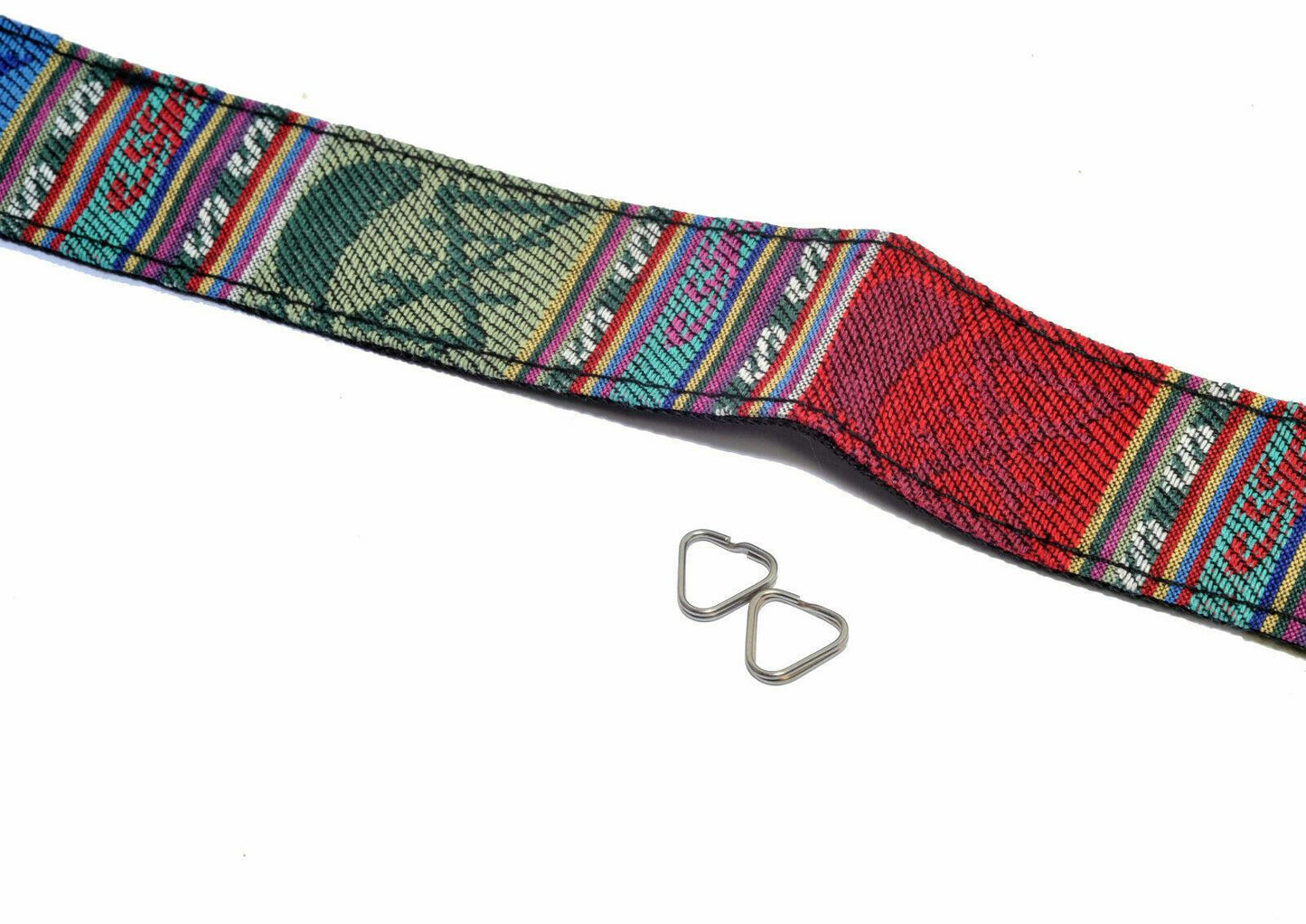 Kood Vintage Retro Style Blue Multi-colour Tapestry Camera Neck Strap + Rings UK