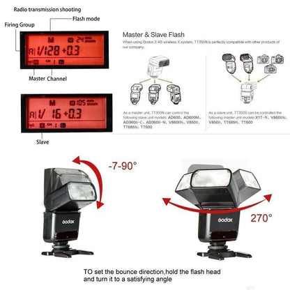 Godox TT350O 2.4G HSS 1/8000s TTL GN36 Camera Flash for Panasonic & Olympus (UK)