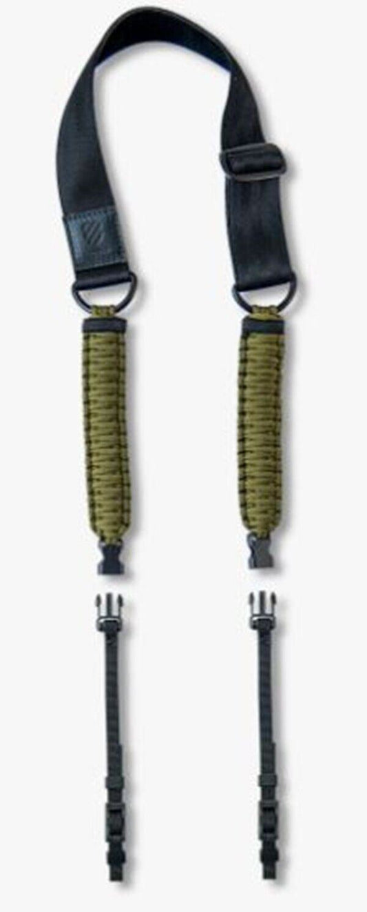 Langly Paracord +Webbing Camera Strap in Olive Green & Black #LANSSOLIVE (UK)NEW