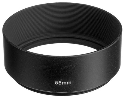 Ø55mm Screw-In Standard Metal Lens Hood 20mm Deep to fit 55mm Thread  (UK Stock)