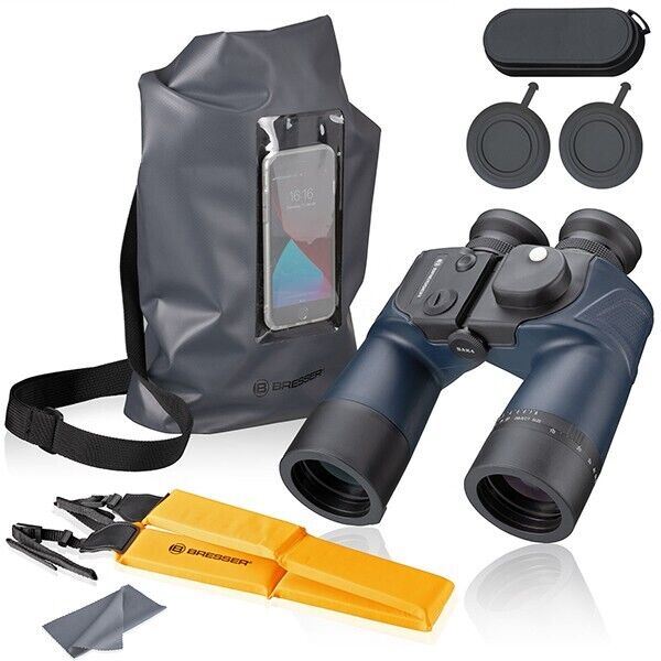 BRESSER 7 x 50 BinoSail Marine sailing Binoculars Integrated illuminated Compass