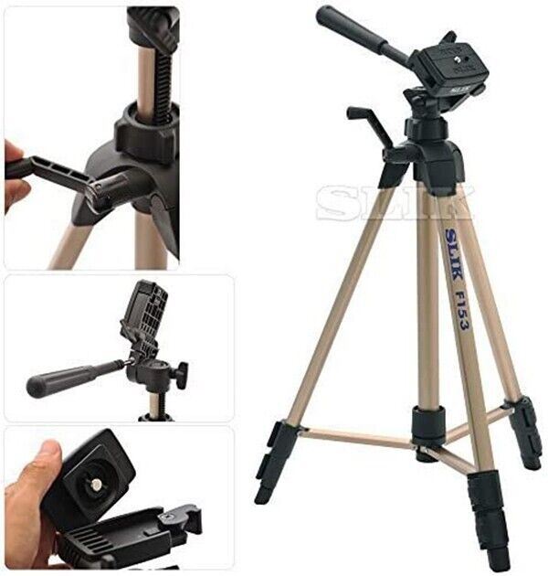 Slik F-153 Lightweight Aluminium Camera Tripod & 3 Way Head Kit  (UK Stock) BNIB