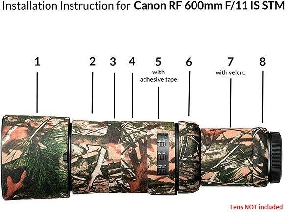 easyCover Lens Oak Green Camouflage Cover for Canon RF 600mm f11 IS STM (UK) NEW