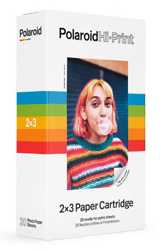 original POLAROID HI-PRINT 2x3 PAPER CARTRIDGE (20x SHEETS) UK Stock 2" x 3" NEW