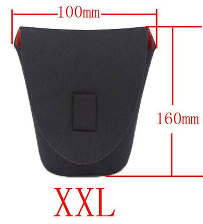 Extra Extra Large Camera Lens Soft Pouch Neoprene Protector Case Bag Black & Red