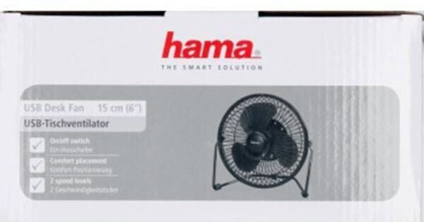 Hama Metal USB Desk Table Fan 15 cm (6")  XL, 2 Speed Levels #12160   (UK)  BNIB