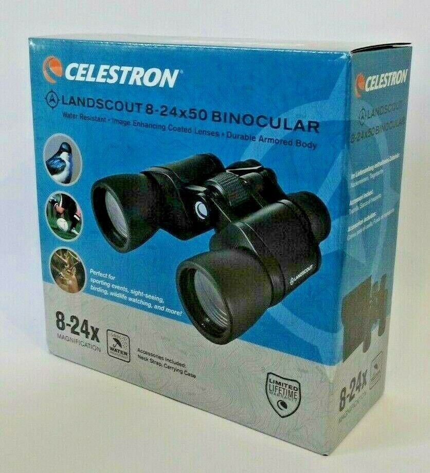 Celestron Land Scout 8-24 x 50 ZOOM - Porro Prism Binoculars #72355 (UK Stock)