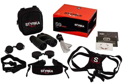 10 x 42 ED Binoculars = Styrka Strong S9 + Chest Harness Case KIT (UK Stock) NEW