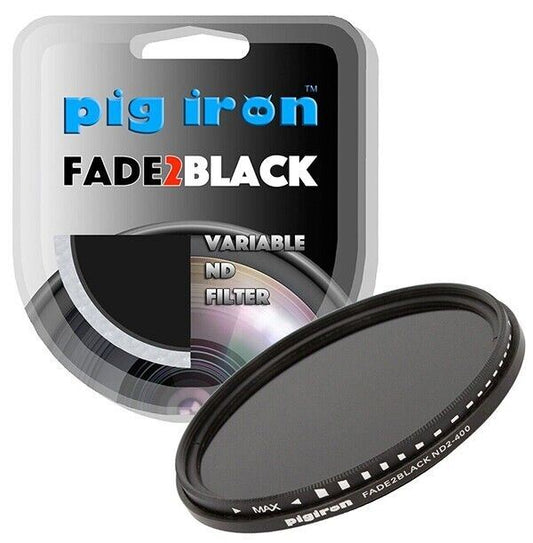 Variable Neutral Density Filter by Pig Iron 43mm = FADE2BLACK ND2-ND400 (UK) NEW