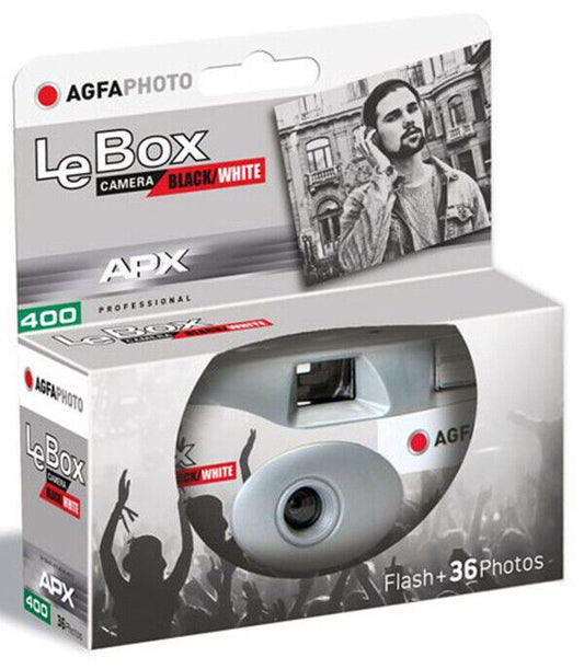 Agfa Photo Le Box disposable Single Use Black & White Flash Camera 36 Exp.  (UK)