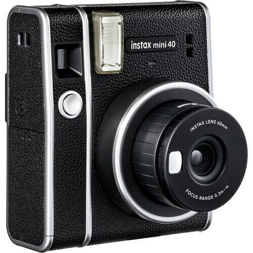 Fuji film Instax Mini 40 Instant Camera Package with 10 Shots Film in Black (UK)