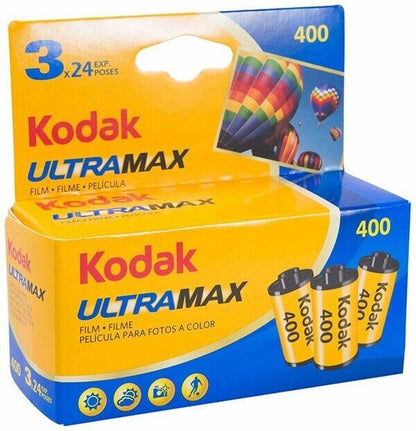 Kodak UltraMax 400 Film 135mm 35mm (24 Exp.) Triple Pack - 3 Pack (UK Stock) NEW