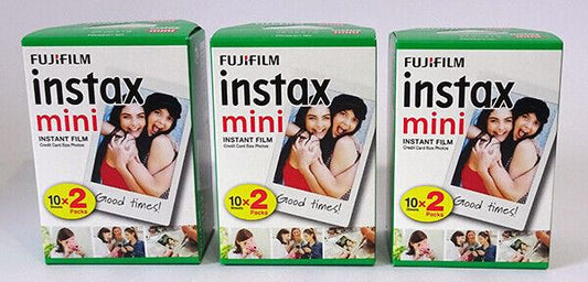 3 x Fujifilm fuji instax mini colour instant film twin pack 6 x 10 Shots (UK) 60