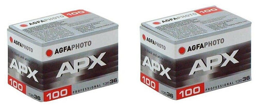 2 x Agfa APX 36 100 135mm Professional Black and White Film 36 exp. 100 ASA (UK)