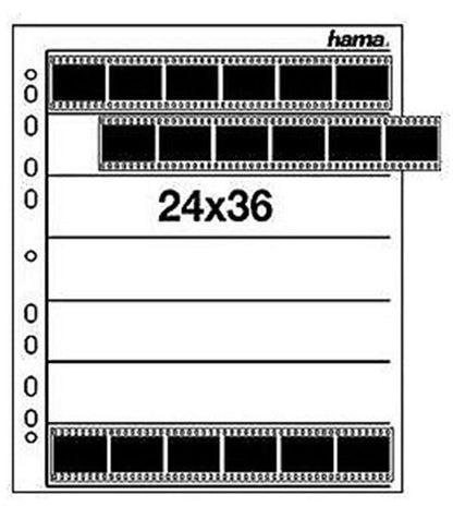 Hama 35mm Negative Sleeves, Parchment, 7 Strips of 6 Negatives, 24x36 mm, 25 pcs