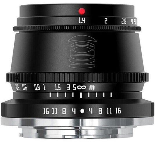 TTArtisan 35mm F1.4 Lens APS-C Format Fuji Film X Mount Camera Black (UK) 52.5mm