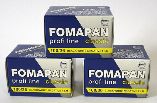 3 x Fomapan 100 iso 135mm Black & White Negative Film 135 36exp. (UK Stock) BNIB