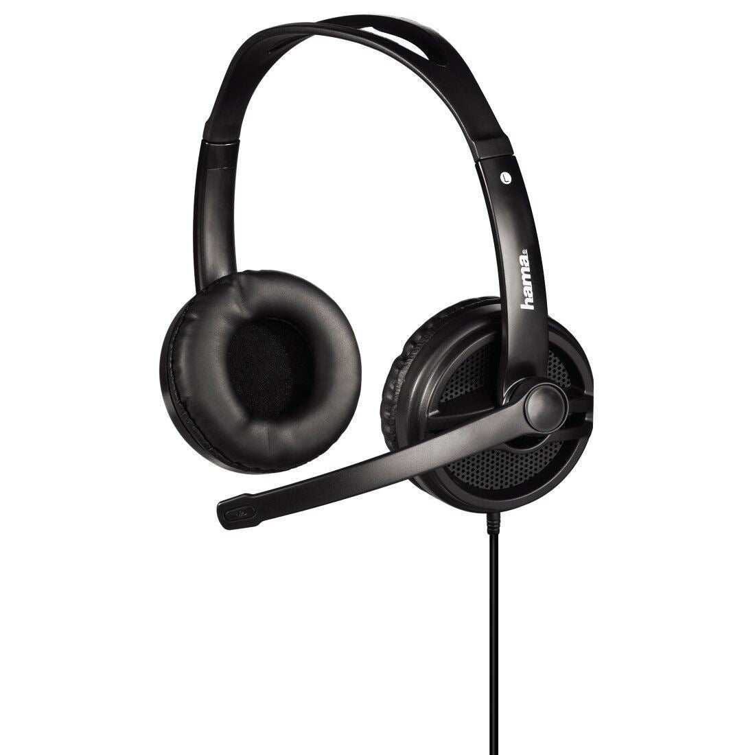 Hama "HS-425" PC Computer Stereo Headset Headphones in Black (UK Stock) BNIB NEW