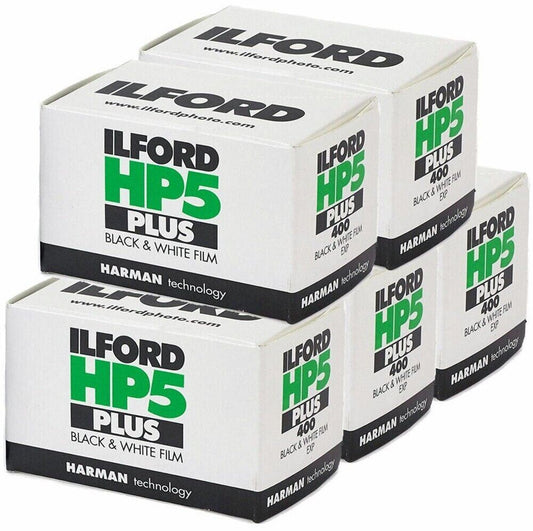 5 x Ilford HP5 Plus 400 asa Black & White 35mm Film 24 exposures (UK Stock) BNIB