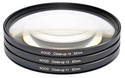 Kood 82mm Macro Close-Up Filter Set +1 +2 +4 +10 & Case - DSLR Cameras (UK) BNIP