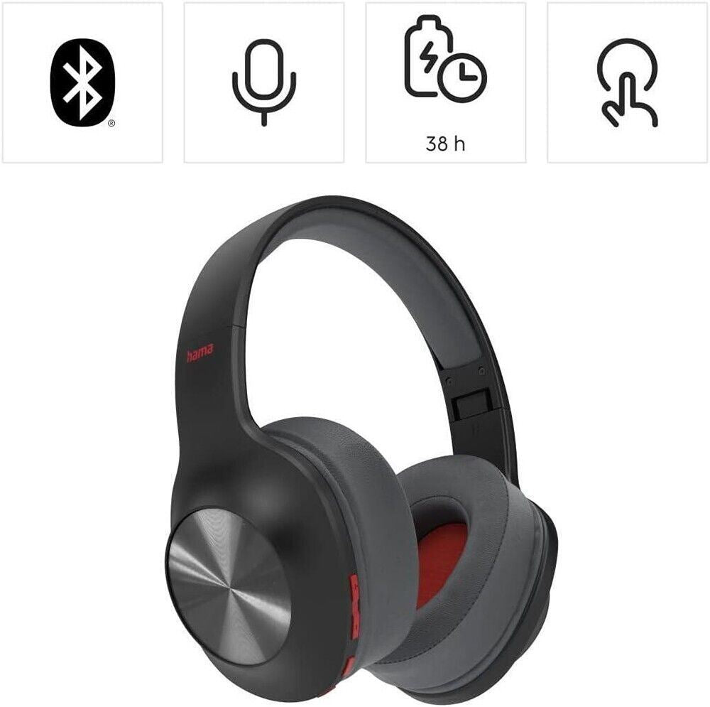 Hama Spirit Calypso Bluetooth Over-Ear Headphones - Black #184100 (UK Stock) NEW