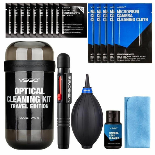 VSGO Camera Cleaning Travel Kit for Camera, Lens, Screen, Mobiles, 19pcs. DKL-15