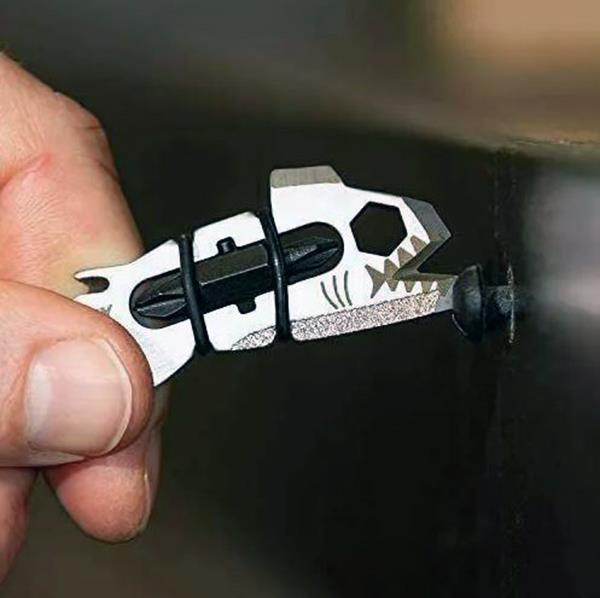 True Utility Sharkey Bite Sized 12-in-1 Pocket Multi Tool Key Ring #TU214 (UK Stock) BNIP