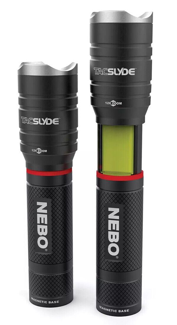 NEBO Tac Slyde Flashlight & C.O.B Lantern 12x Adjustable Zoom #NE6746 (UK)  BNIB