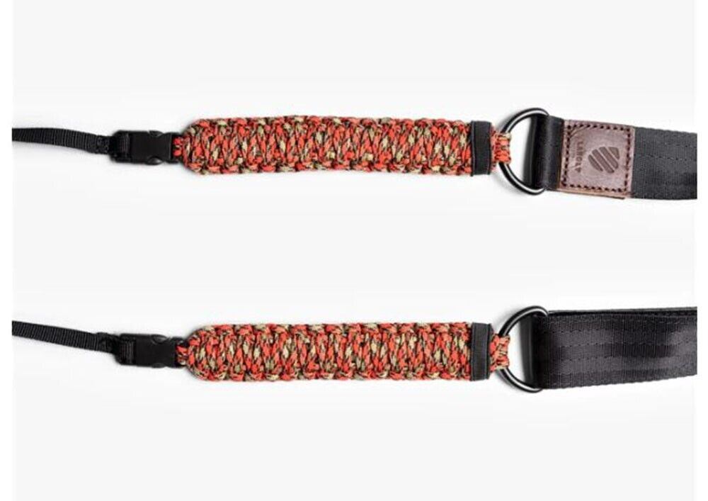 Langly Paracord +Webbing Camera Strap in Mercury Orange mix & Black LANSSMERCURY