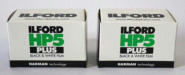 2 x Ilford HP5 Plus 400 asa Black & White 35mm Film 36 exposures (UK Stock) BNIB