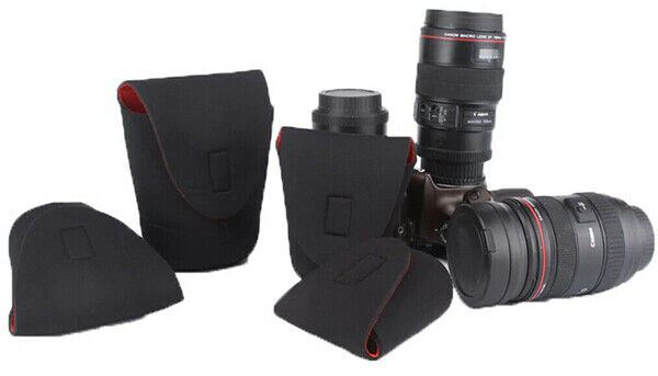 Extra Extra Large Camera Lens Soft Pouch Neoprene Protector Case Bag Black & Red