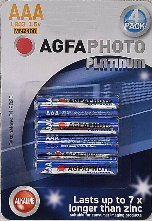 4x Agfa Photo Platinum AAA (4 Pack) Premium Alkaline Batteries  (UK Stock)  BNIP