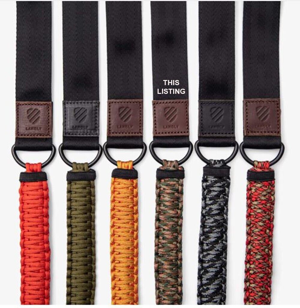 Langly Paracord +Webbing Camera Strap in Camo & Black #LANSSCAMO (UK Stock) BNIP