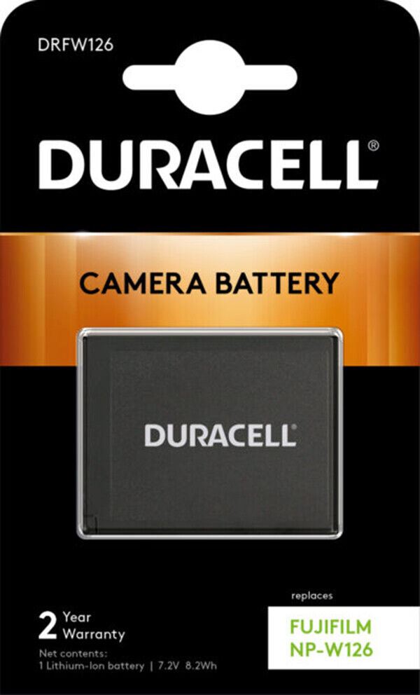 NP-W126 Battery for Fuji  X T, X-Pro 1,2 X-A,E X-H1  by DURACELL #DRFW126   (UK)