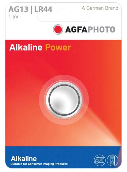 AGFA PHOTO LR44 A76 AG13 1.5V Button Cell Battery Agfa Photo Alkaline Power (UK)