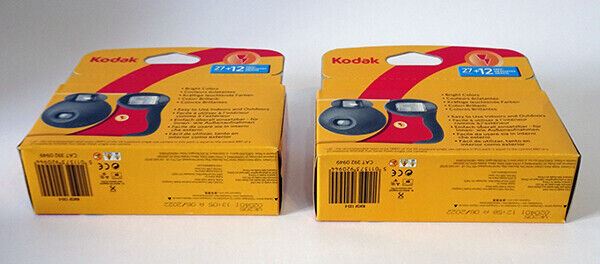 2 x TWO Kodak Fun Flash Disposable SUC Camera 27exp. + 12 FREE = 39exp. UK  BNIP